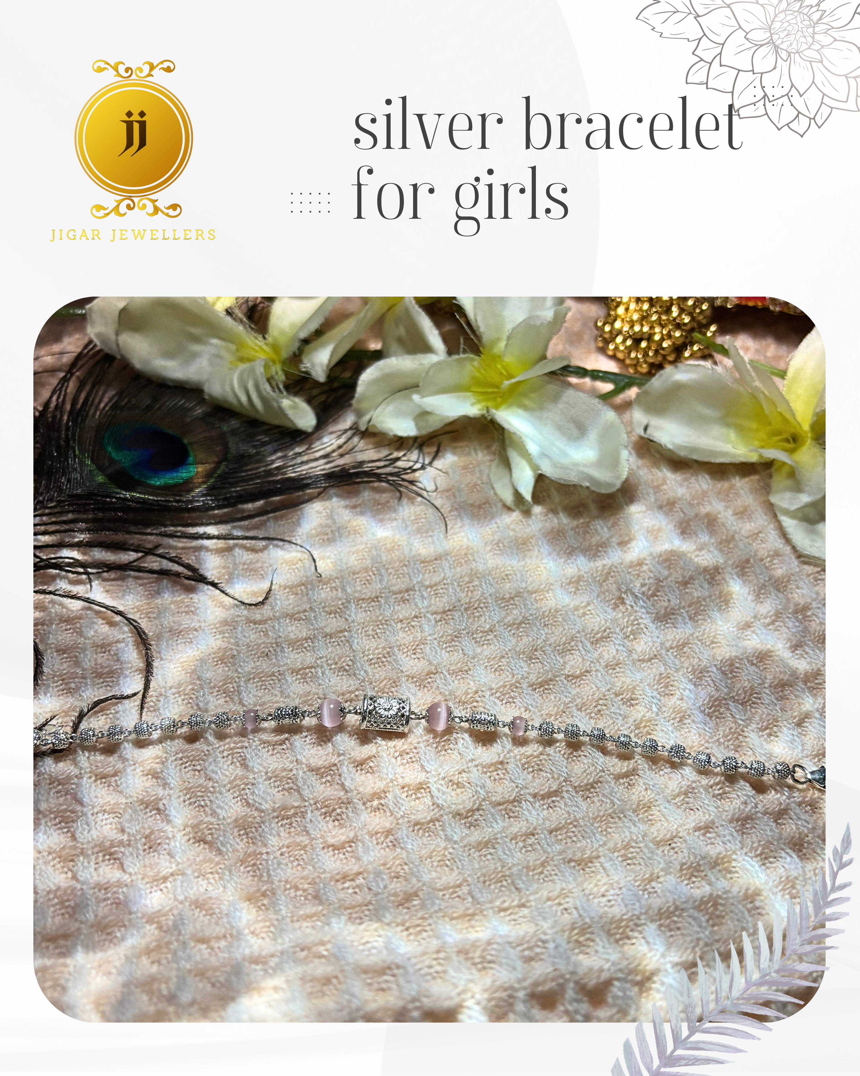 Pure Silver Pink Ocean Bracelets For Her 6.33g Silver [with silver bill]