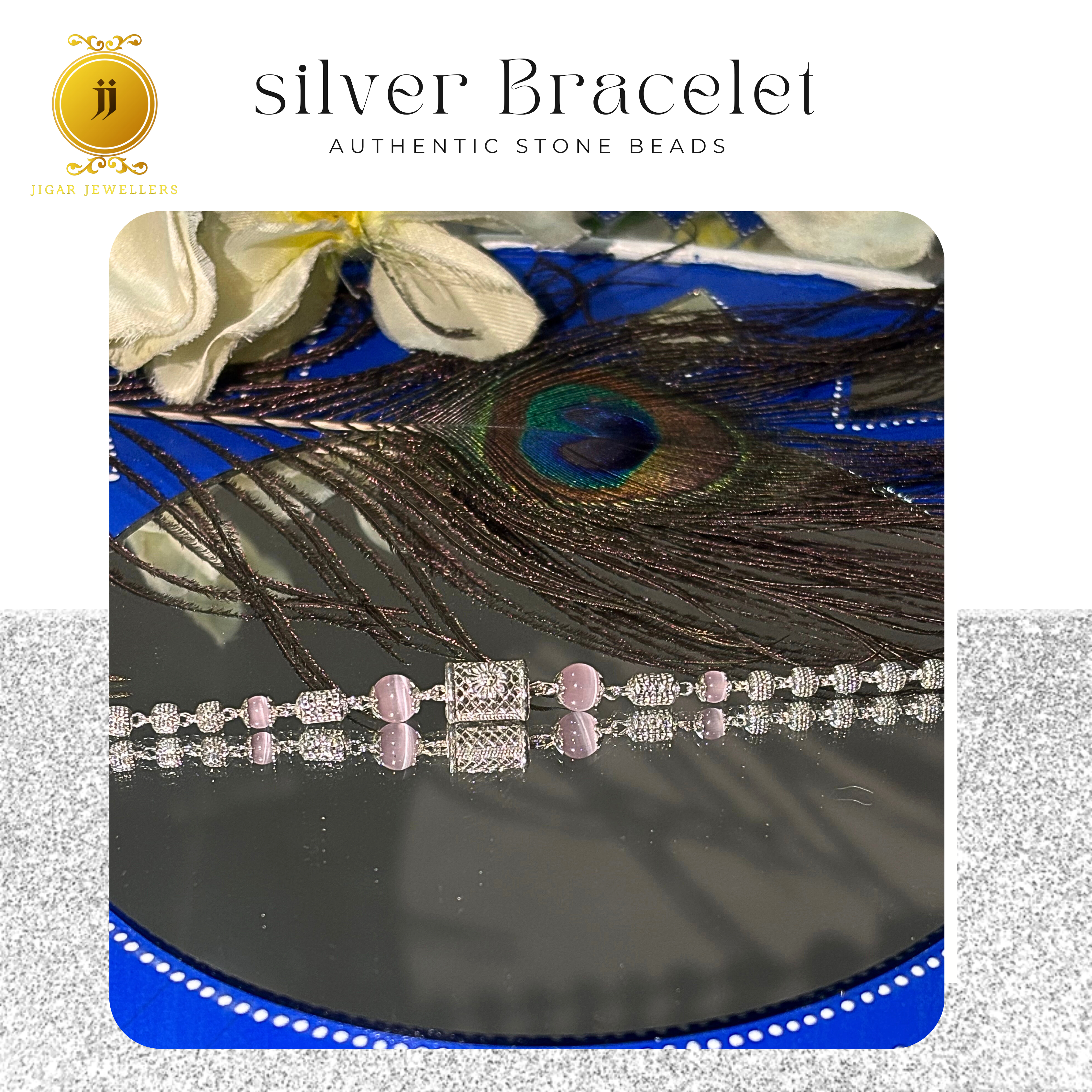 Pure Silver Pink Ocean Bracelets For Her 6.33g Silver [with silver bill]
