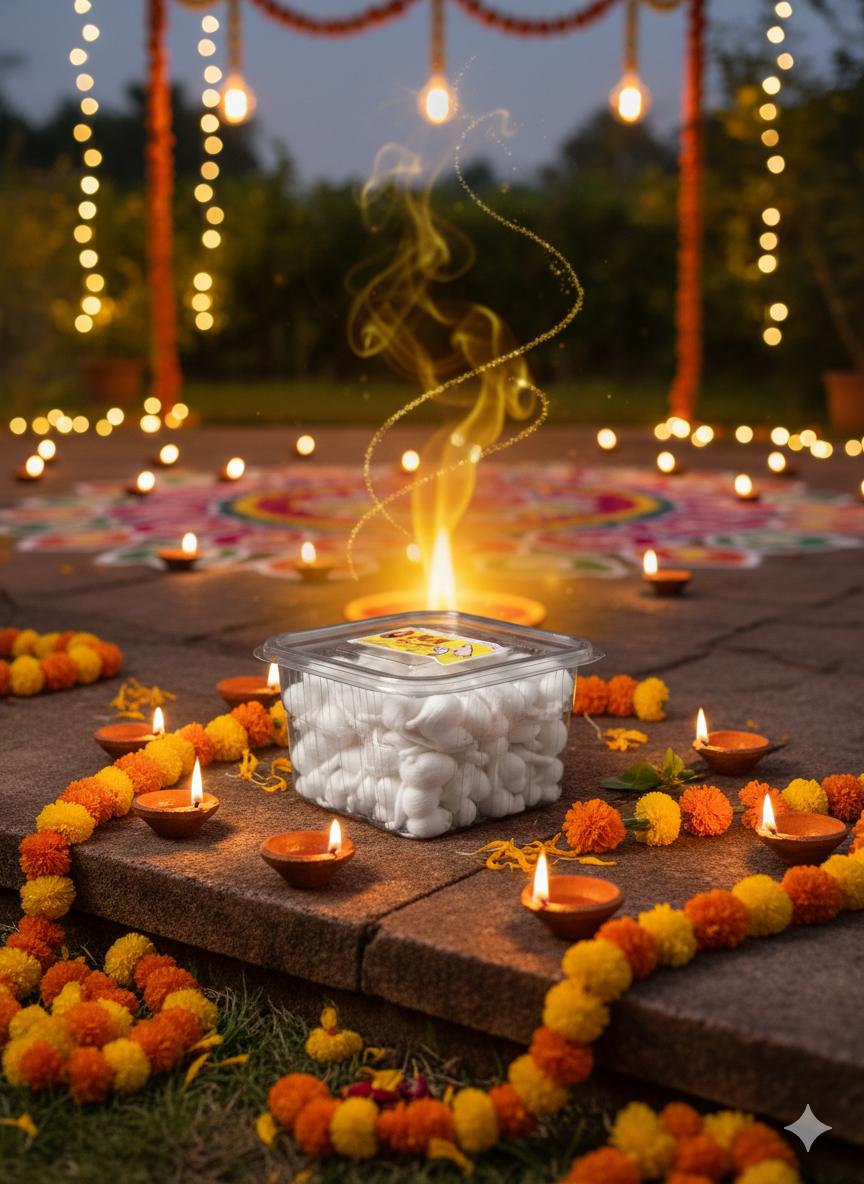 Premium cotton deepbatti , navratri , Diwali make your home bright