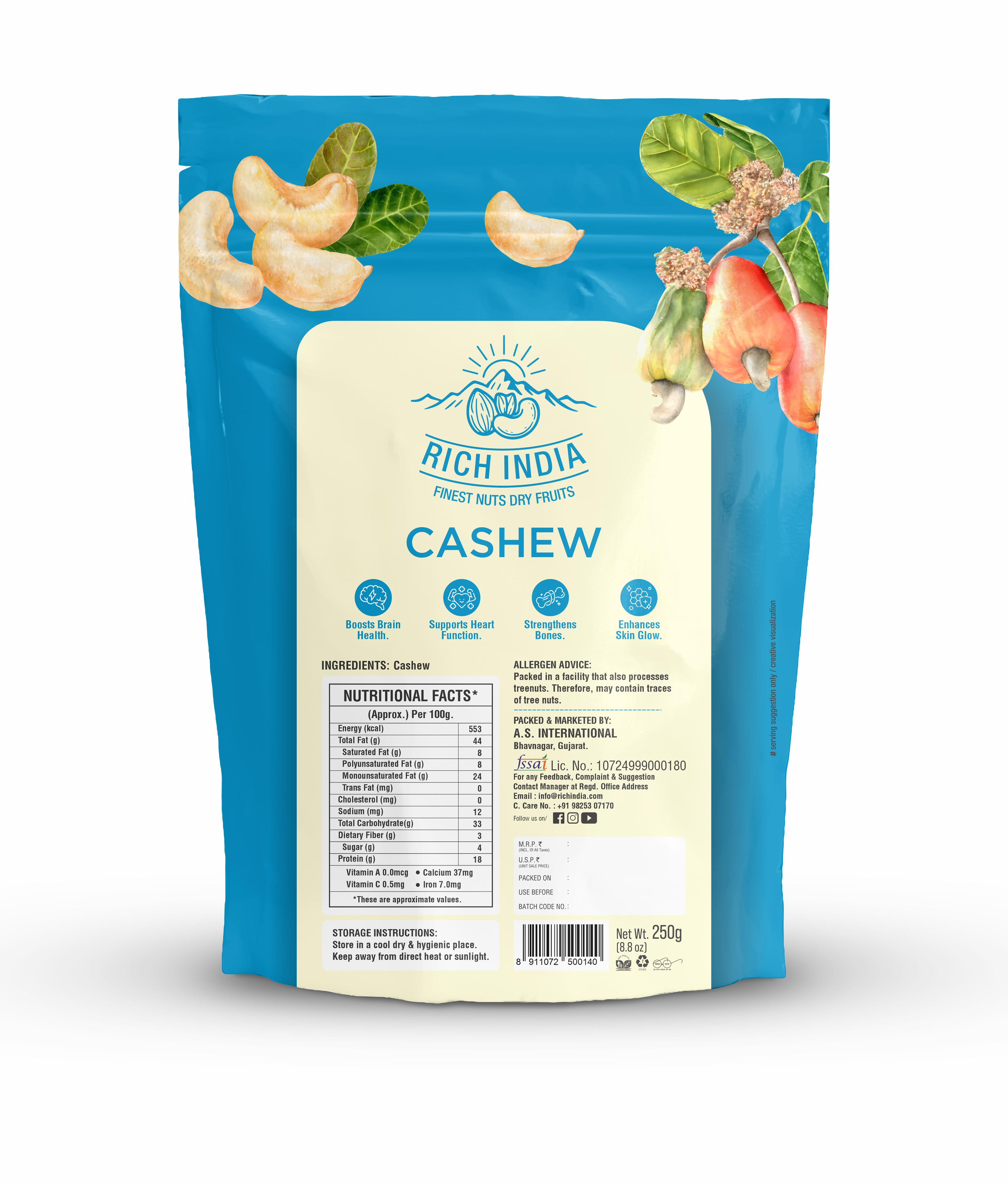 Rich India Cashews - 250g