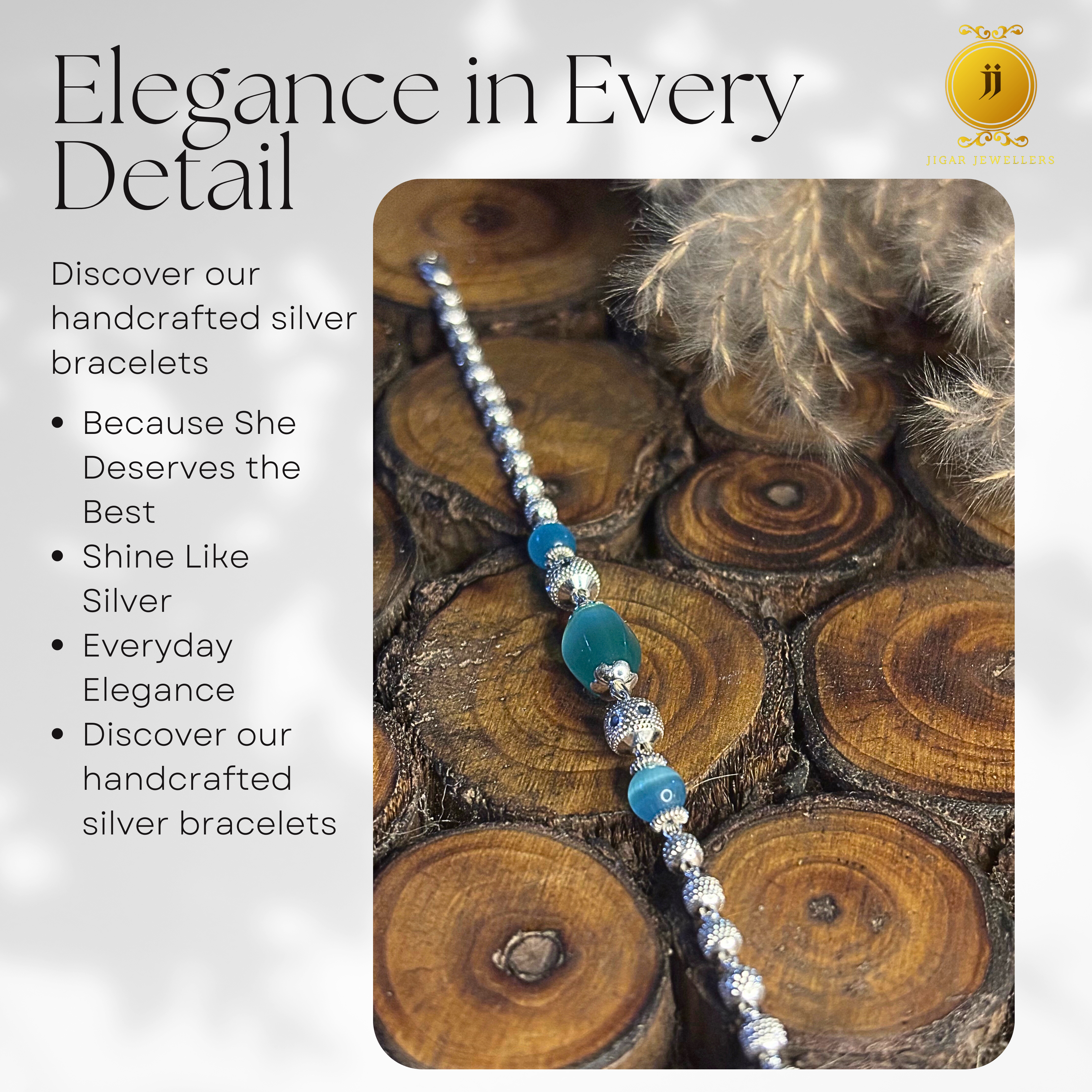 Pure Silver Deep Ocean Bracelets For Her 6.77g Silver [with silver bill]