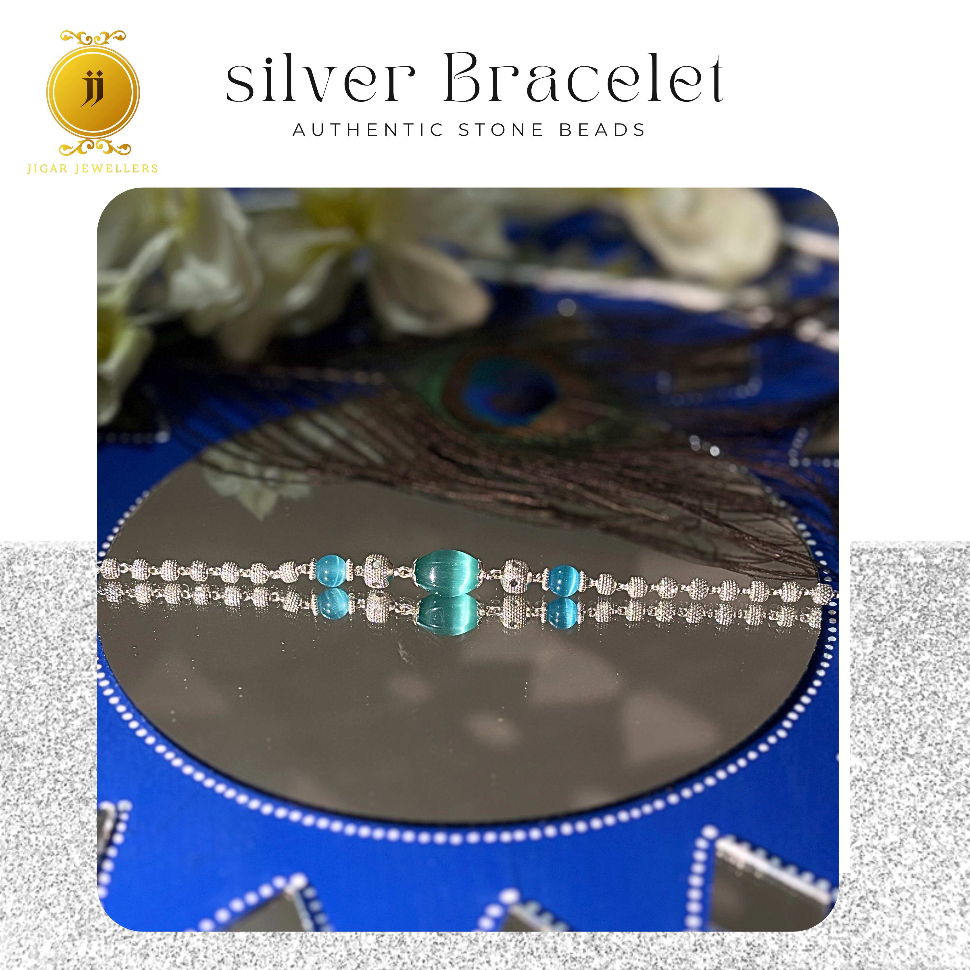 Pure Silver Deep Ocean Bracelets For Her 6.77g Silver [with silver bill]
