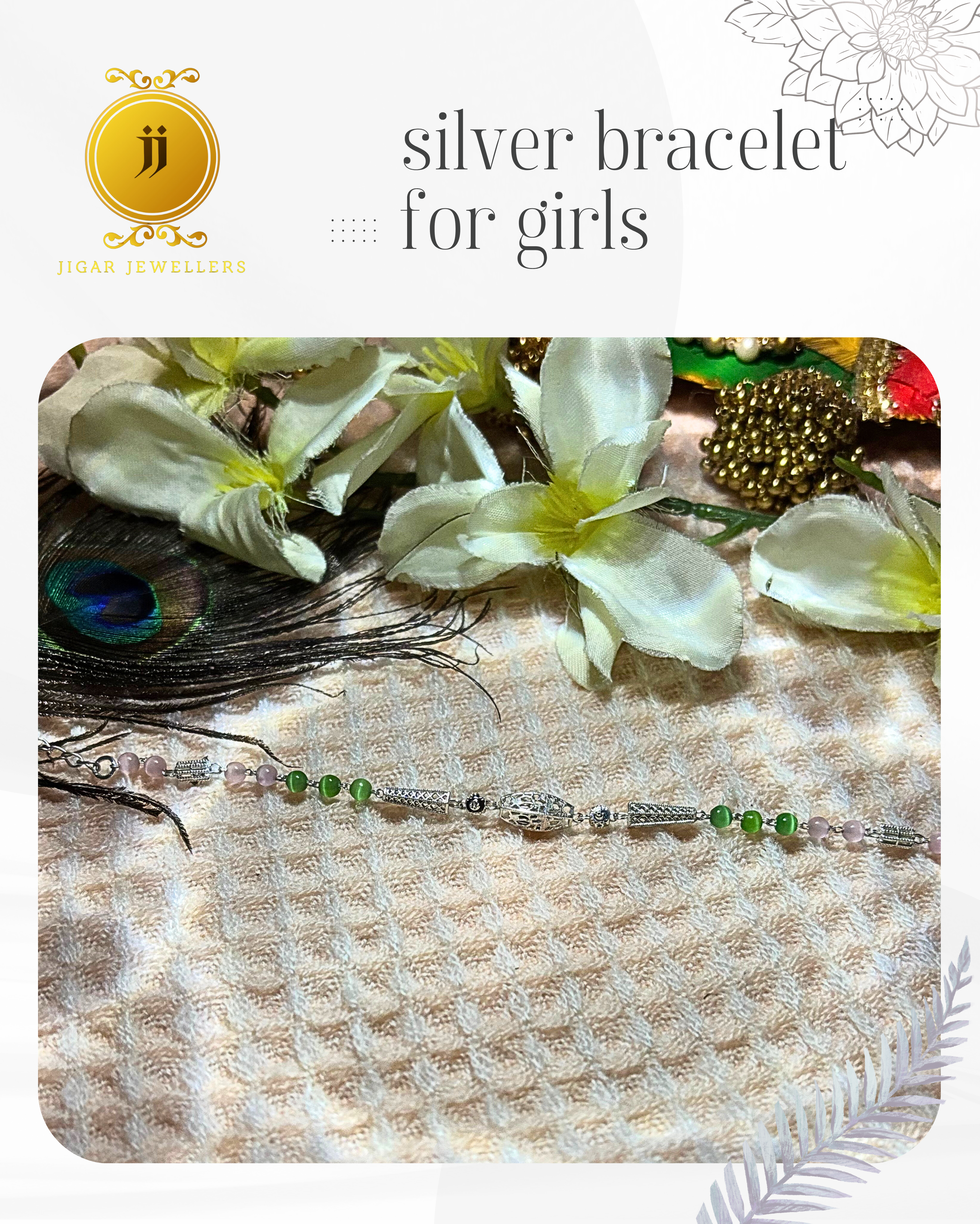 Pure Silver Duet Cat's Eye Bracelets For Her 4.09g Silver [with silver bill]