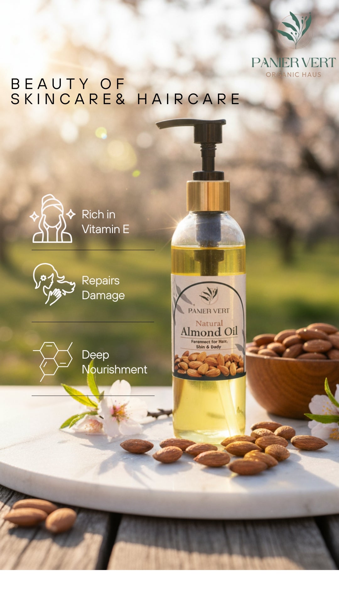 Panier Vert 100% Organic Natural Almond Oil
