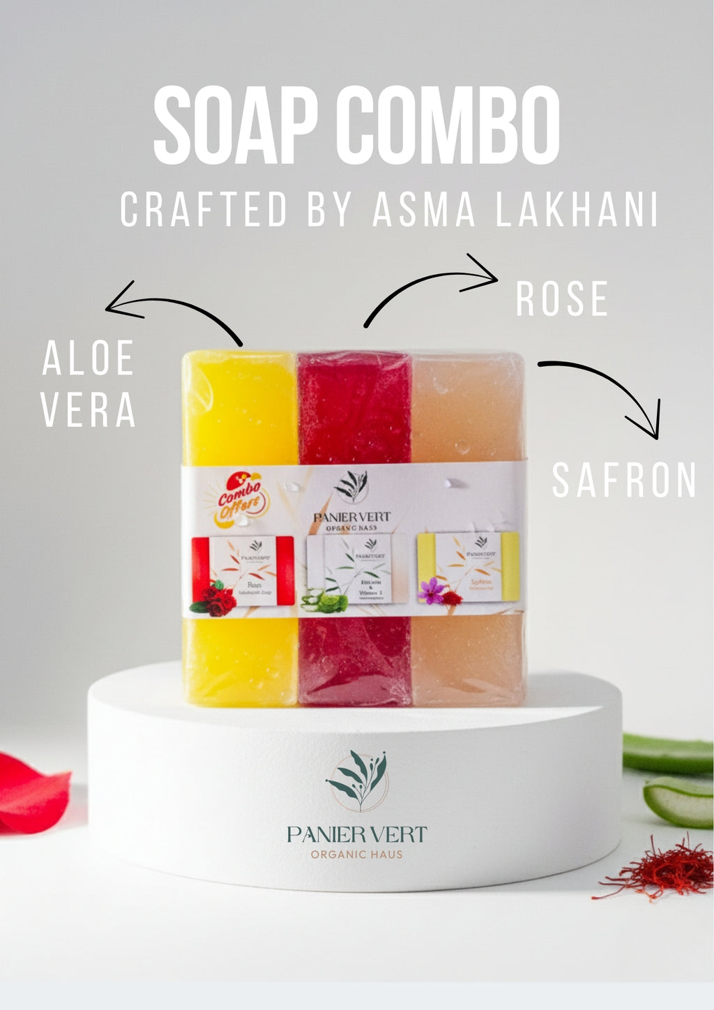Panier Vert | Rose, Aloe Vera & Saffron Soap Combo