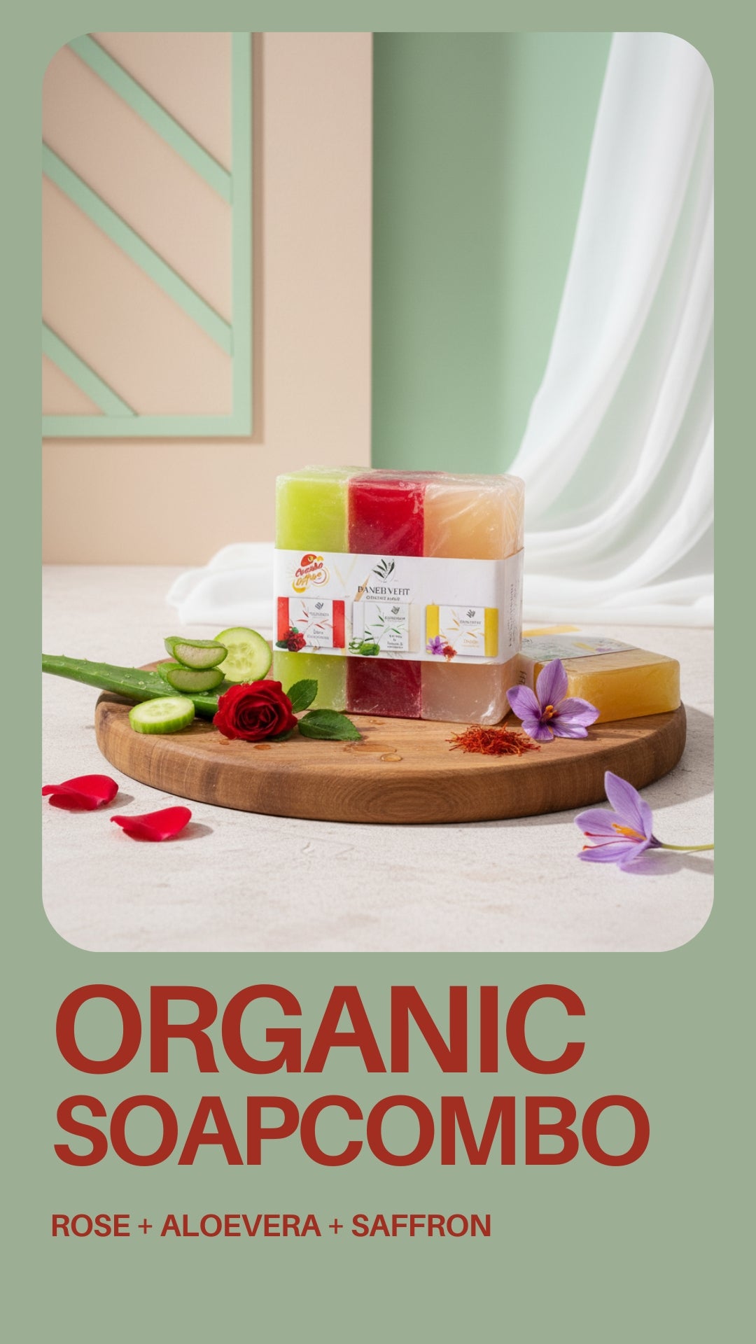 Panier Vert | Rose, Aloe Vera & Saffron Soap Combo